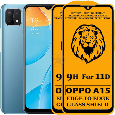 SEVEN7STAR Edge To Edge Tempered Glass for Oppo A15(Pack of 2)