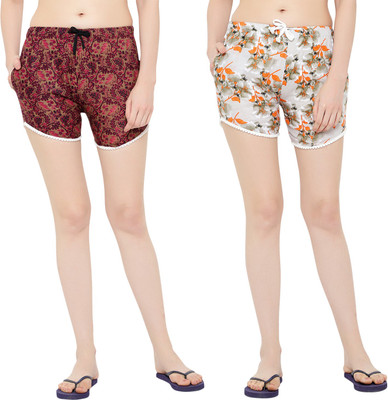 GUTI Floral Print Women Multicolor Night Shorts