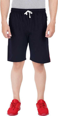 Thirteen Eleven Solid Men Blue Basic Shorts