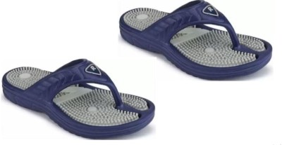 Maba Enterprises Men Slippers(Blue, White , 8)