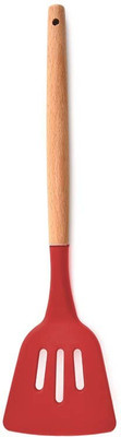 P-PLUS INTERNATIONAL PPLUS_WOOD_SLOTTED_RED_1 Mixing Spatula(Pack of 1)