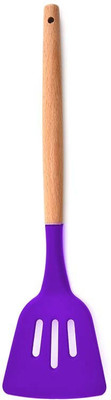 P-PLUS INTERNATIONAL PPLUS_WOOD_SLOTTED_PURPLE_1 Mixing Spatula(Pack of 1)