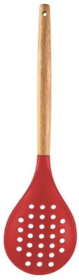 P-PLUS INTERNATIONAL PPLUS_WOOD_SKIMMER_RED_1 Mixing Spatula(Pack of 1)