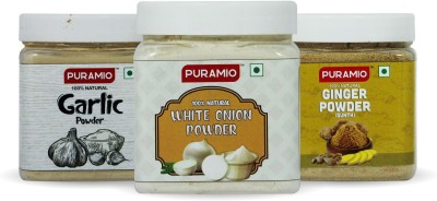 PURAMIO White Onion Powder (200g), Garlic Powder (250g) and Ginger Powder (200g)- Combo (Pack of 3)-(3 x 216.67 g)