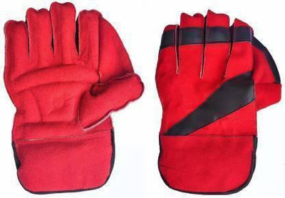 shourya trader aer123 Wicket Keeping Gloves(Red)
