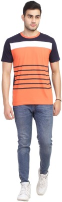 Gentino Striped Men Round Neck Multicolor T-Shirt