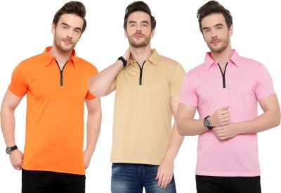 Moordale Solid Men Polo Neck Multicolor T-Shirt