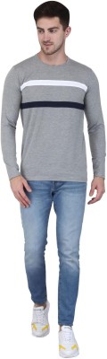 Gentino Checkered Men Round Neck Grey T-Shirt