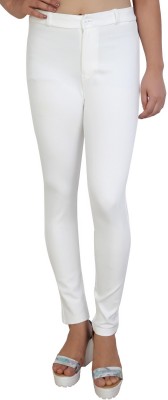 FCK-3 Slim Fit Women White Trousers