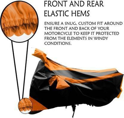 Zection Waterproof Two Wheeler Cover for Yamaha(YZF R1M, Orange, Black)