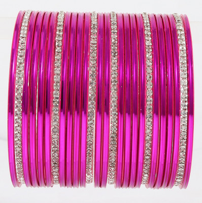 ZULKA Metal Zircon Bangle Set(Pack of 26)