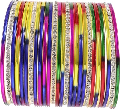 ZULKA Metal Zircon Bangle Set(Pack of 26)