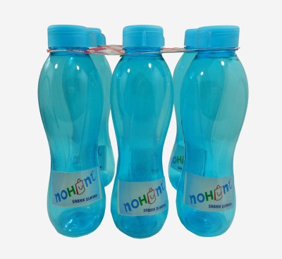 NOHUNT Plastic Water Bottle for Fridge (Blue)|Leak-Proof|1 Litre(Set of 6) 1000 ml Bottle(Pack of 6, Blue, Plastic)