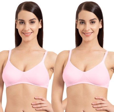 KOMLI Women T-Shirt Non Padded Bra(Pink)