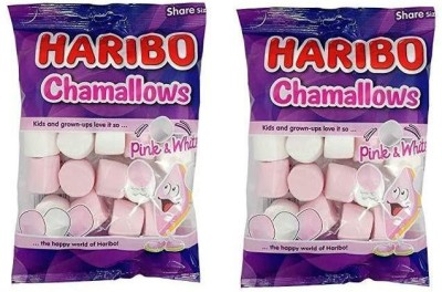 Haribo Chamallows Pink & White share size each, 140g (Pack of 2) Regular Cotton Candy(2 x 140 g)