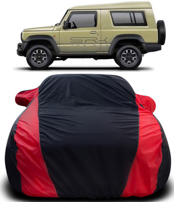 MoTRoX Car Cover For Maruti Suzuki Gypsy King (With Mirror Pockets)(Black, Red)