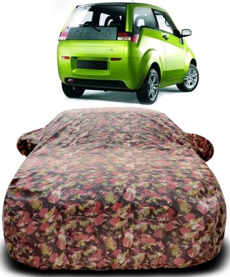 MoTRoX Car Cover For Mahindra Reva (With Mirror Pockets)(Green, Red)