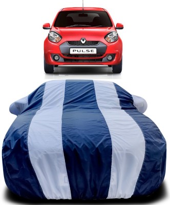 Gavya Car Cover For Renault Pulse (With Mirror Pockets)(Blue, White)