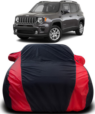 Gavya Car Cover For Jeep Jeep (With Mirror Pockets)(Black, Red)