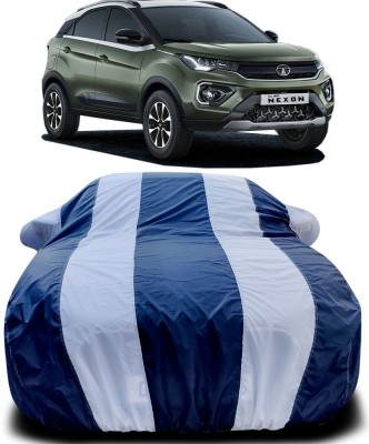 THE REAL ARV Car Cover For Tata Nexon Facelift (With Mirror Pockets)(Blue, White)