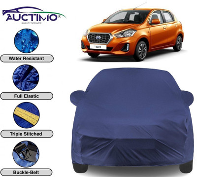 AUCTIMO Car Cover For Datsun Go (With Mirror Pockets)(Blue)