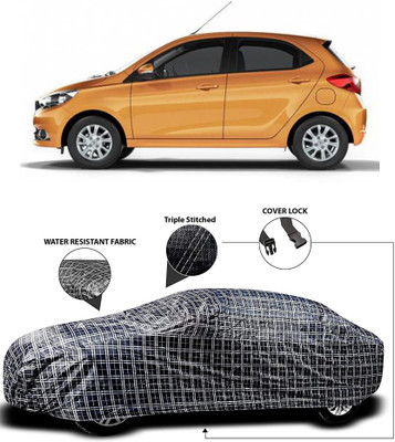 APNEK Car Cover For Tata Tiago EV (With Mirror Pockets)(White, Black)