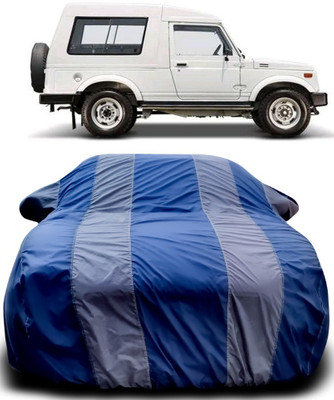 APNEK Car Cover For Maruti Suzuki Gypsy MG-410 (With Mirror Pockets)(Blue, Grey)