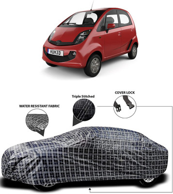 NUMBOR ONE Car Cover For Tata Nano Genx (With Mirror Pockets)(White, Black)