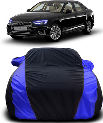 Gavya Car Cover For Audi A4 (With Mirror Pockets)(Black, Blue)
