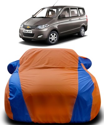 Gavya Car Cover For Chevrolet Enjoy (With Mirror Pockets)(Orange, Blue)