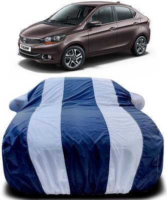 NUMBOR ONE Car Cover For Tata Tigor Facelift (With Mirror Pockets)(Blue, White)