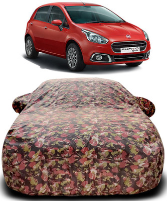 MoTRoX Car Cover For Fiat Punto Evo (With Mirror Pockets)(Green, Red)