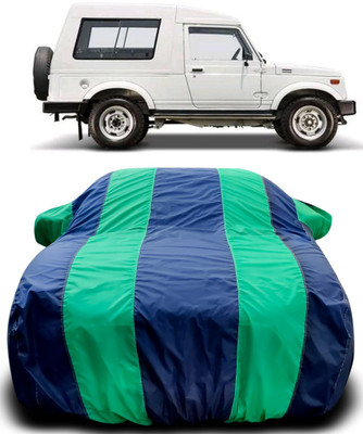 NUMBOR ONE Car Cover For Maruti Suzuki Gypsy MG-410 (With Mirror Pockets)(Blue, Green)