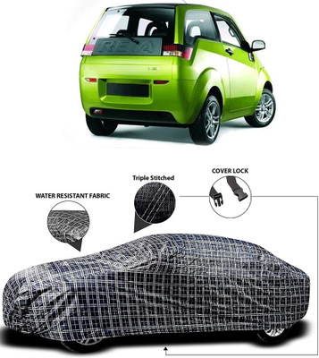 MoTRoX Car Cover For Mahindra Reva (With Mirror Pockets)(White, Black)