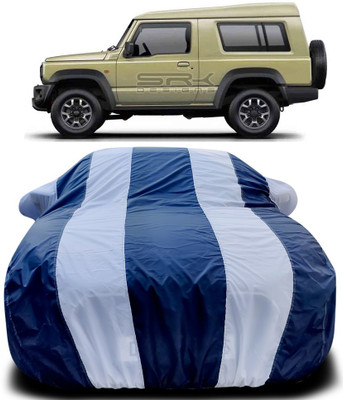 MoTRoX Car Cover For Maruti Suzuki Gypsy King (With Mirror Pockets)(Blue, White)