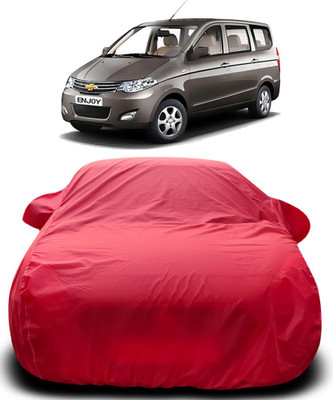 MoTRoX Car Cover For Chevrolet Enjoy (With Mirror Pockets)(Red)
