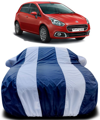 MoTRoX Car Cover For Fiat Punto Evo (With Mirror Pockets)(Blue, White)