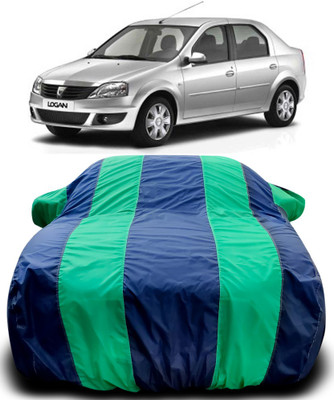 MoTRoX Car Cover For Renault Logan (With Mirror Pockets)(Blue, Green)