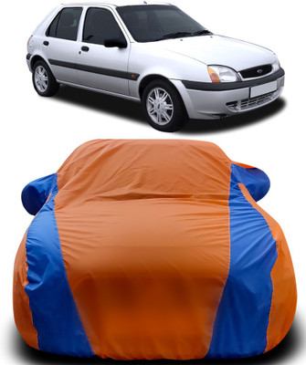 MoTRoX Car Cover For Ford Fiesta Old (With Mirror Pockets)(Orange, Blue)