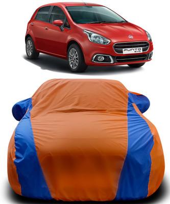MoTRoX Car Cover For Fiat Punto Evo (With Mirror Pockets)(Orange, Blue)