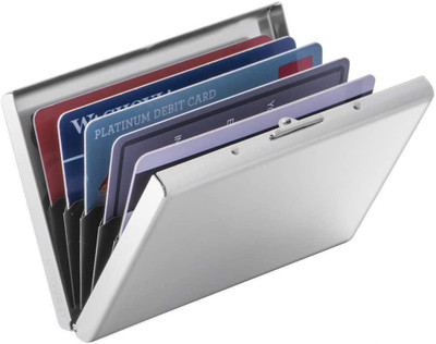 OFIXO Stainless Steel Credit Card Holder, Slim Rfid Blocking Sleeves, Compact Card Case Wallet, Ultra Thin Metal Front Pocket Wallet with 6 Card Slots for Men and Women 6 Card Holder(Set of 1, Silver) OFIXO Stainless Steel Credit Card Holder, Slim Rfid Blocking Sleeves, Compact Card Case Wallet, Ultra Thin Metal Front Pocket Wallet with 6 Card Slots for Men and Women 6 Card Holder(Set of 1, Silver)