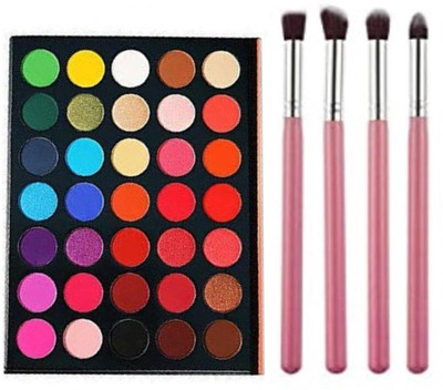 CIVAKI Perfect Waterproof Matte Eyeshadow 35 Colors With m-A-c Eyeshadow Blending Brush 4 pieces(5 Items in the set)