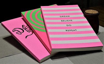 PAPERLLA Premium Pink Collection Set of 3 Notebooks A5 Undated Ruled, Best for Personal and Gifting Purpose A5 Diary RULED 180 Pages(Pink, Pack of 3)