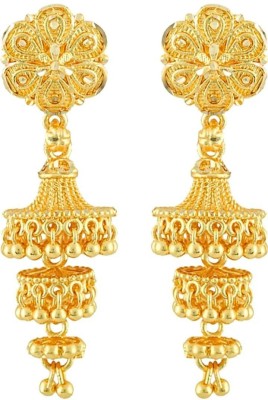 arch fashion Traditional 1gm gold n micron plated jhumkhi made with brass Brass Jhumki Earring