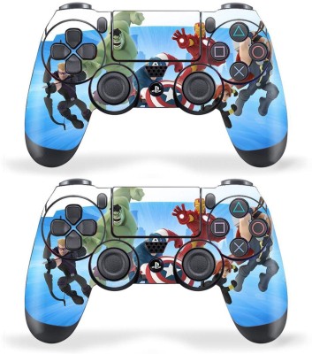 Techfit Combo of 2 Printed Skin Wrap Vinyl Sticker For PS4 DualShock Wireless Controller - Agengers Cartoon  Gaming Accessory Kit(Multicolor, For PS4)