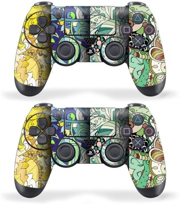 Techfit Combo of 2 Printed Skin Wrap Vinyl Sticker For PS4 DualShock Wireless Controller - Multi Florals  Gaming Accessory Kit(Multicolor, For PS4)