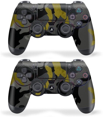 Techfit Combo of 2 Printed Skin Wrap Vinyl Sticker For PS4 DualShock Wireless Controller - Camouflage Black Pattern  Gaming Accessory Kit(Multicolor, For PS4)