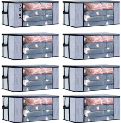 ZOVIRA UN-8-G Blanket storage bag for wardrobe organizers| Non woven Underbed storage bag/storage organizer blanket cover with transparent window extra large pack of 08 (GREY) UN-8-G(Grey) ZOVIRA UN-8-G Blanket storage bag for wardrobe organizers| Non woven Underbed storage bag/storage organizer blanket cover with transparent window extra large pack of 08 (GREY) UN-8-G(Grey)