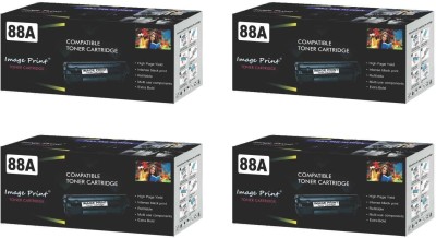 IMAGE PRINT Image Print 88A for HP CC388A Toner Cartridge for HP Laser Printers P1007, P1106, MFP, M1136 MFP, M126nw MFP, M1218nfs (Pack of 4) Black Ink Toner