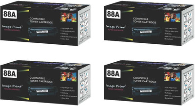 IMAGE PRINT Image Print 88A for HP CC388A Toner Cartridge for HP Laser Printers P1007, P1106, MFP, M1136 MFP, M126nw MFP, M1218nfs (Pack of 4) Black Ink Toner